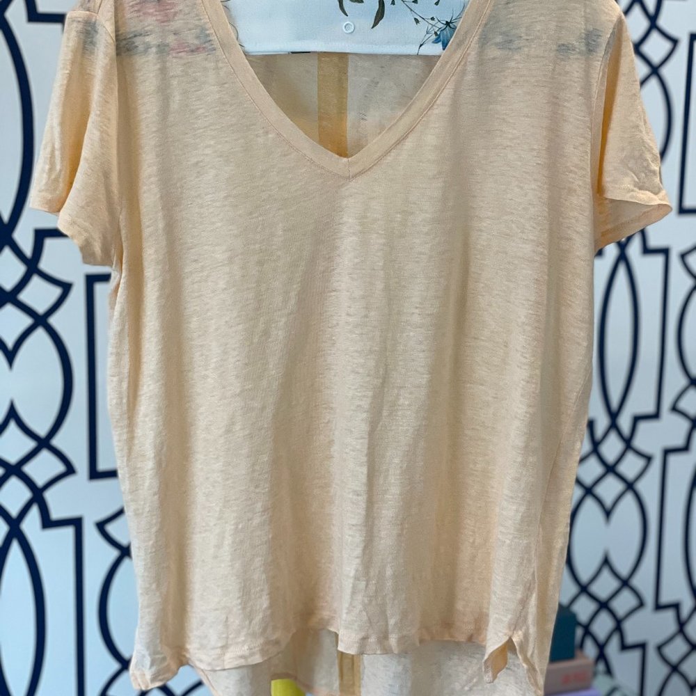 Peach Lou & Grey 100% Linen Tee (sz M)